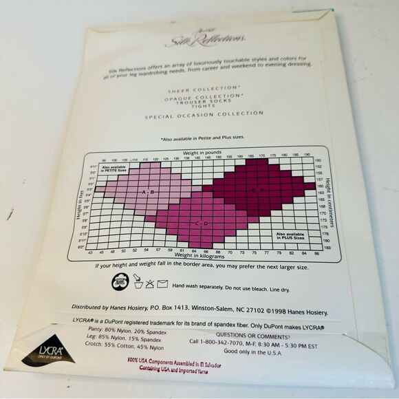 VTG Silk Reflections Silky Sheer Pantyhose Size CD Barely There NIP - Picture 3 of 4
